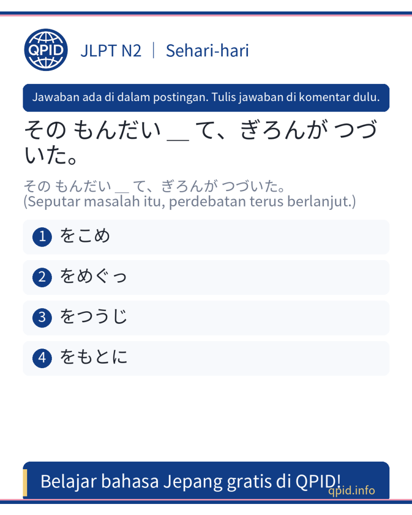 Arti dan Penggunaan をめぐって dalam Bahasa Jepang (JLPT N2)