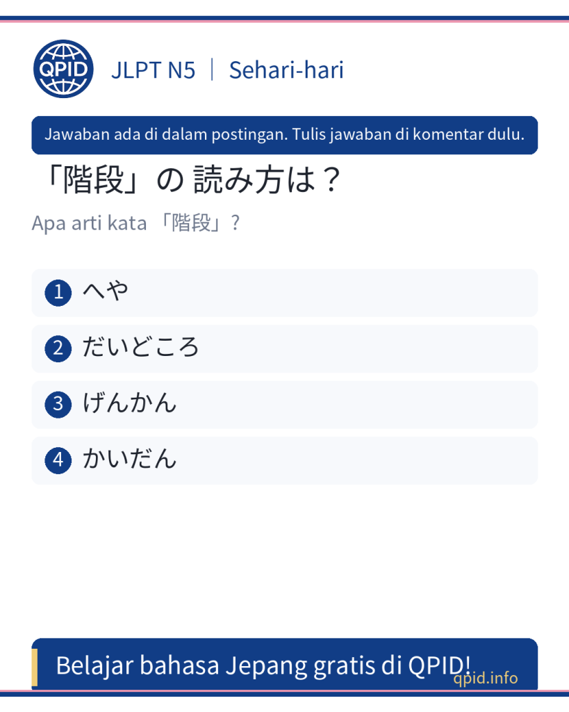 階段 - Bacaan かいだん dan Maknanya | Kosakata JLPT N5 Penting untuk Pekerja Magang