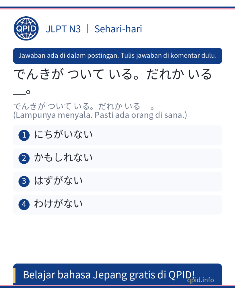 Arti にちがいない dan Penjelasan Penggunaan Level JLPT N3