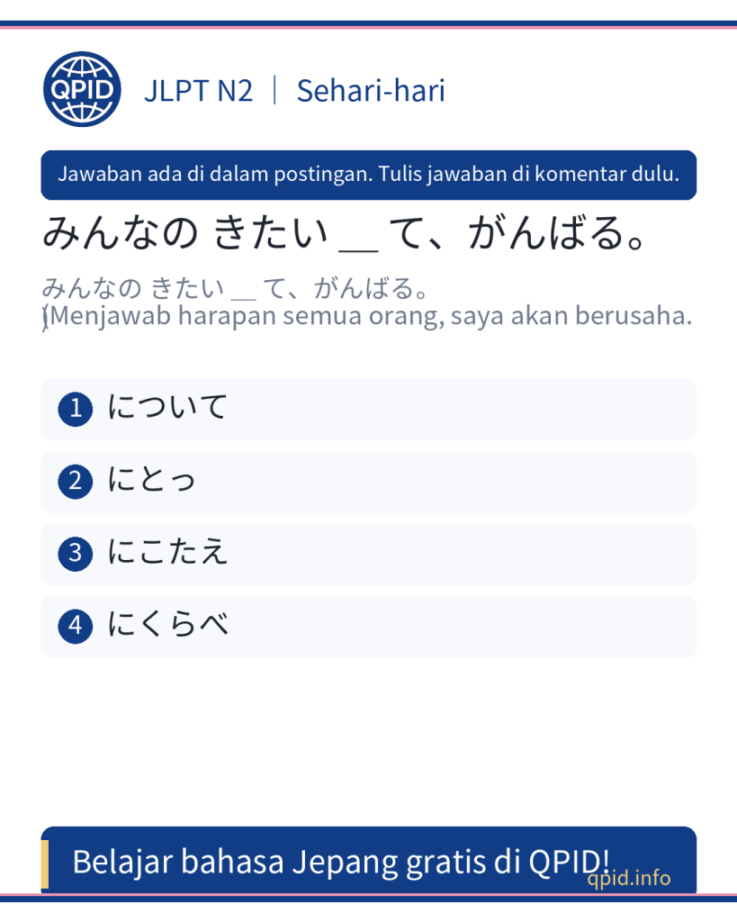 にこたえ (応える): Arti dan Penggunaan dalam JLPT N2