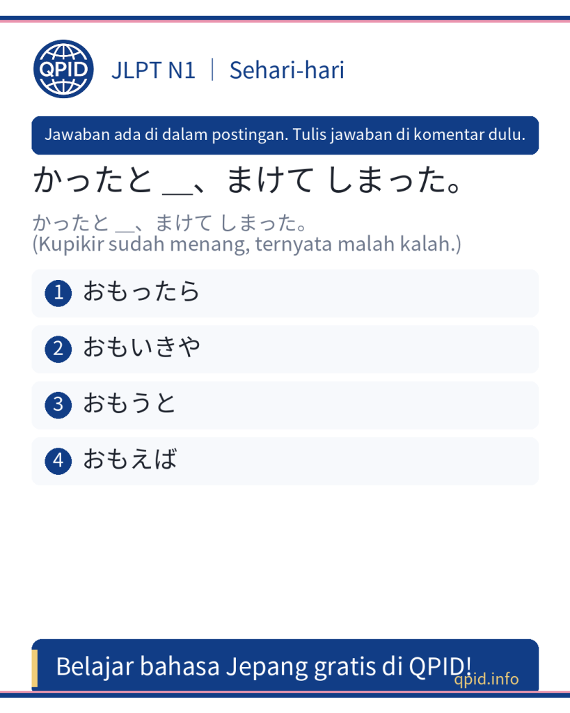 Arti おもいきや dan Penjelasannya JLPT N1