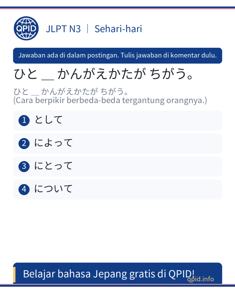 Penggunaan 〜によって dalam Bahasa Jepang N3: Arti dan Contoh Kalimat Praktis