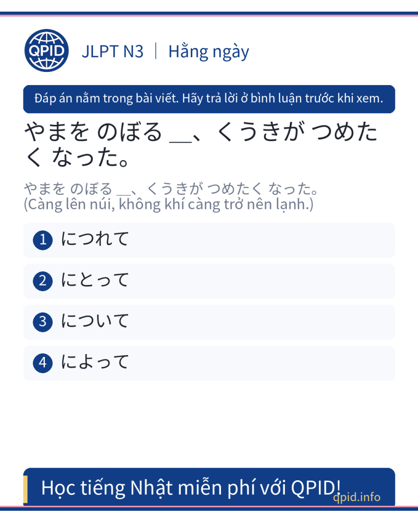 なかで「につれて」の nghĩa là gì? – JLPT N3 giải thích chi tiết