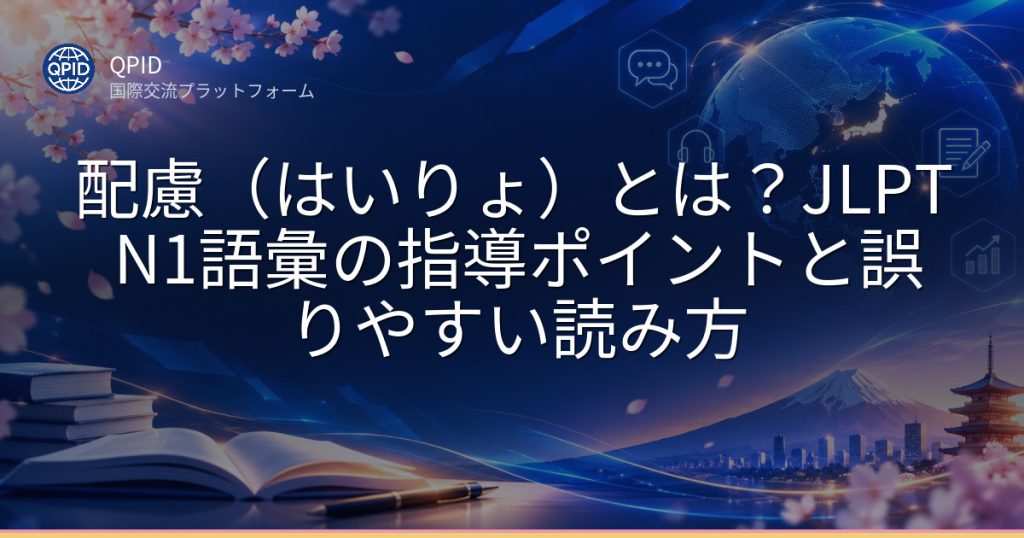 配慮(はいりょ)とは?JLPT N1語彙の指導ポイントと誤りやすい読み方