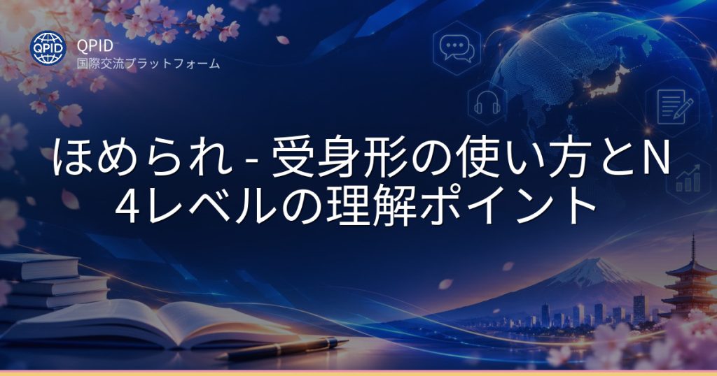 ほめられ - 受身形の使い方とN4レベルの理解ポイント